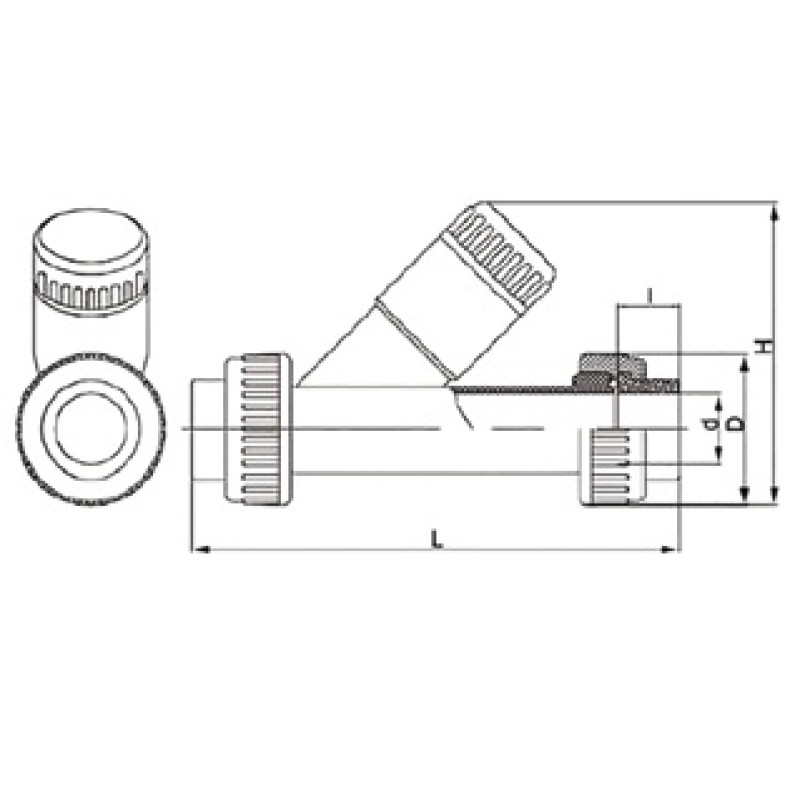 Фильтр сетчатый, муфтовые окончания, EPDM d110 (DN100) PN10 PP-H, IPS