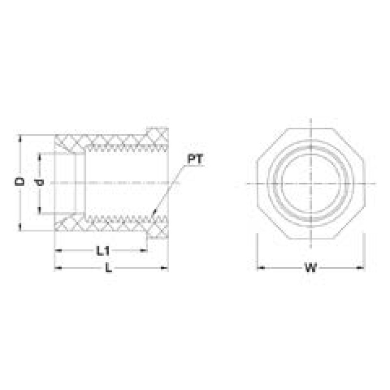 Адаптер ХПВХ муфтовый с ВР клеевой,IPS, PN16 d20x1/4"