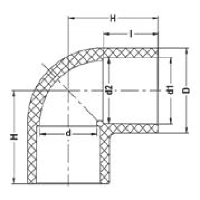 Отвод клеевой 90°  ХПВХ (Model A) IPS d200 PN16
