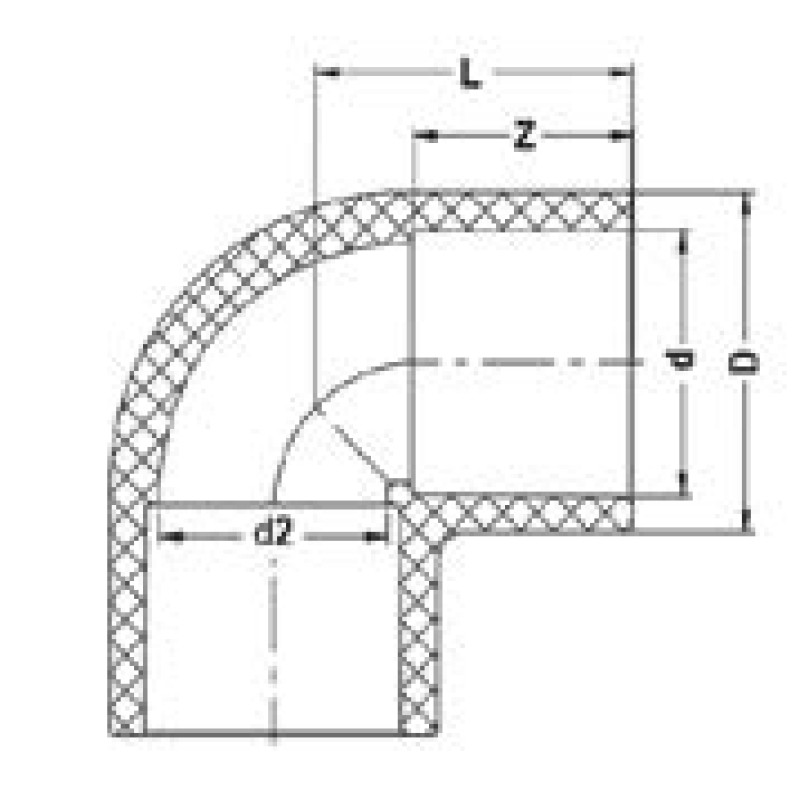 Отвод клеевой 90°  ХПВХ (Model B) IPS d280 PN10