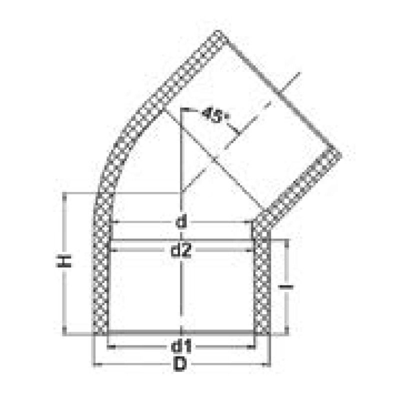 Отвод клеевой 45° ХПВХ (Model A)  IPS d20 PN16