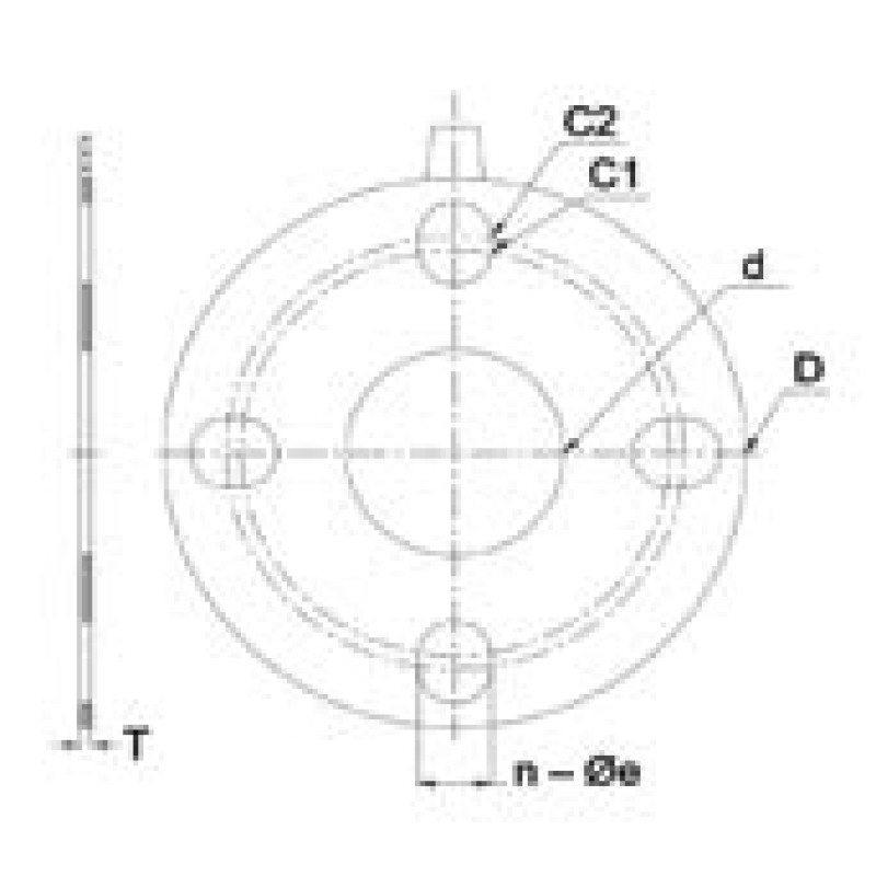 Плоское уплотнение под фланцевое соединение с отверстиями,FKM, IPS d40