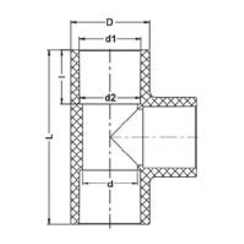 Тройник клеевой 90°  ХПВХ (Model A) IPS d40 PN16
