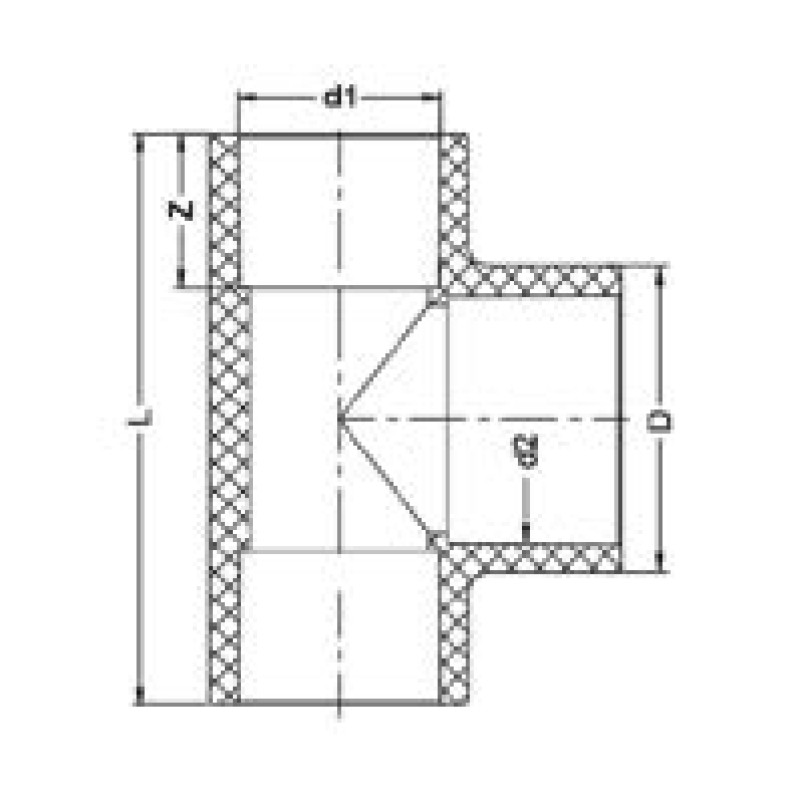 Тройник клеевой 90°  ХПВХ (Model B) IPS d450 PN10