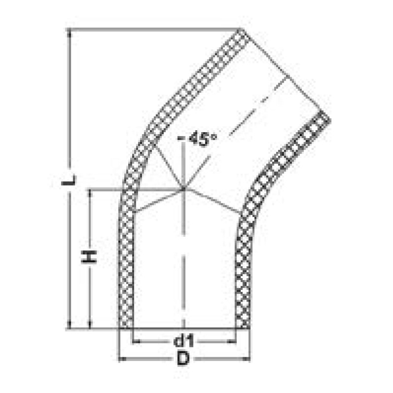 Отвод 45° ПВДФ для стыковой сварки,IPS, PN16 d110