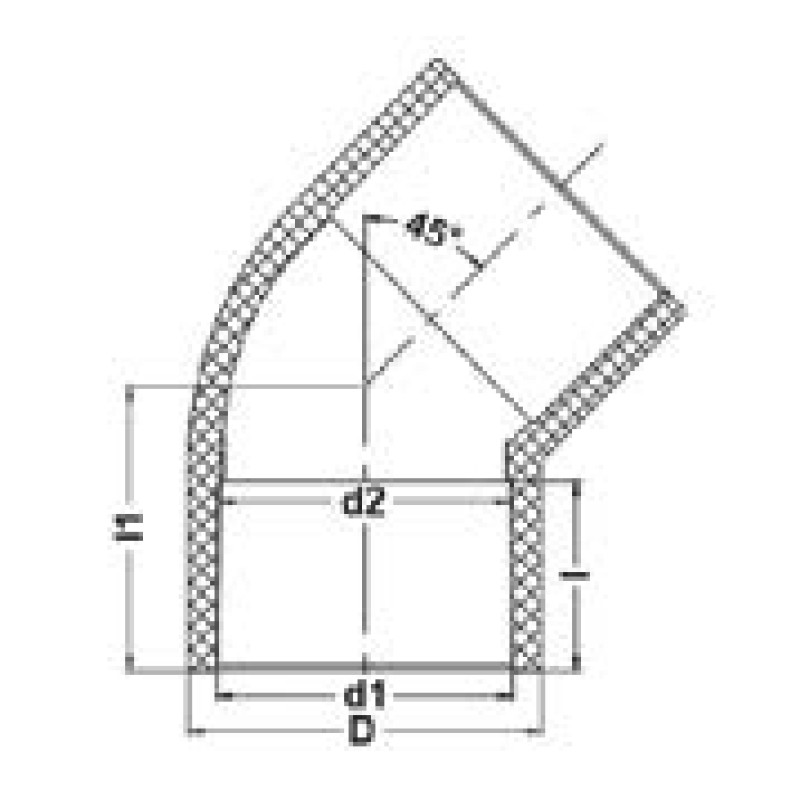 Отвод 45° ПВДФ для раструбной сварки,IPS, PN16 d90