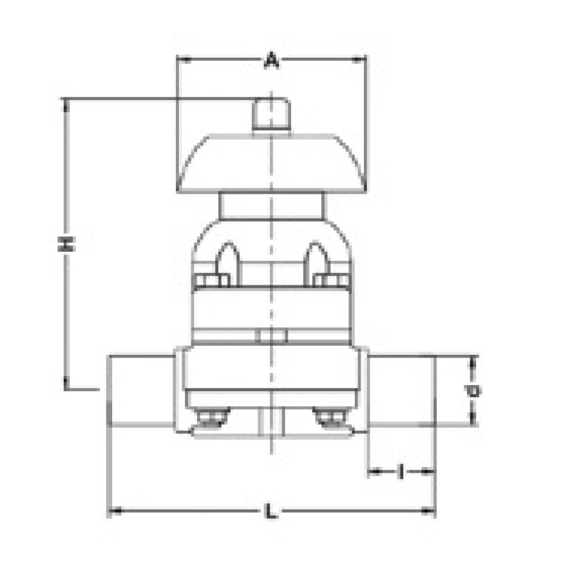 Мембранный клапан IDK ПВХ с втулочными окончаниями, EPDM, d20 (DN15) IPS