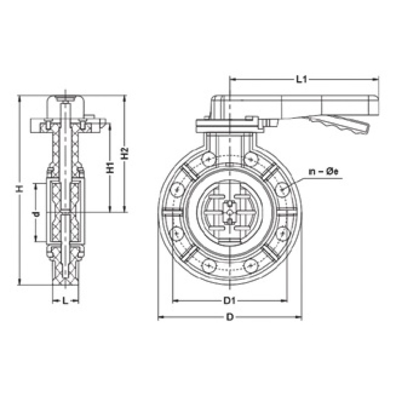 Затвор дисковый ПВХ с рукояткой общего применения d110 (DN100) EPDM IPS