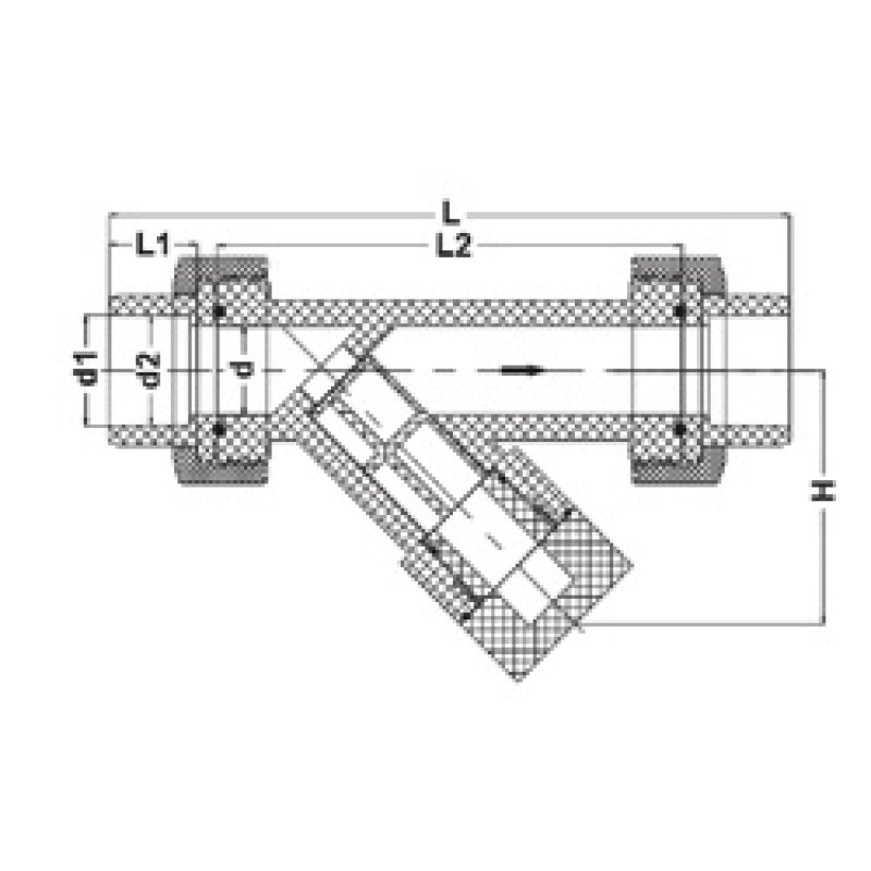 Фильтр сетчатый прозрачный ПВХ, муфтовые окончания, EPDM d20 (DN15) IPS