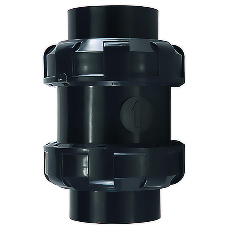 Пружинный обратный клапан ПВХ с муфтовыми окончаниям, EPDM  d40 (DN32) IPS