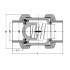 Пружинный обратный клапан ПВХ с муфтовыми окончаниям, EPDM  d40 (DN32) IPS