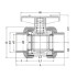 Кран шаровой ПВХ муфтовый промышленного применения EPDM d110 IPS